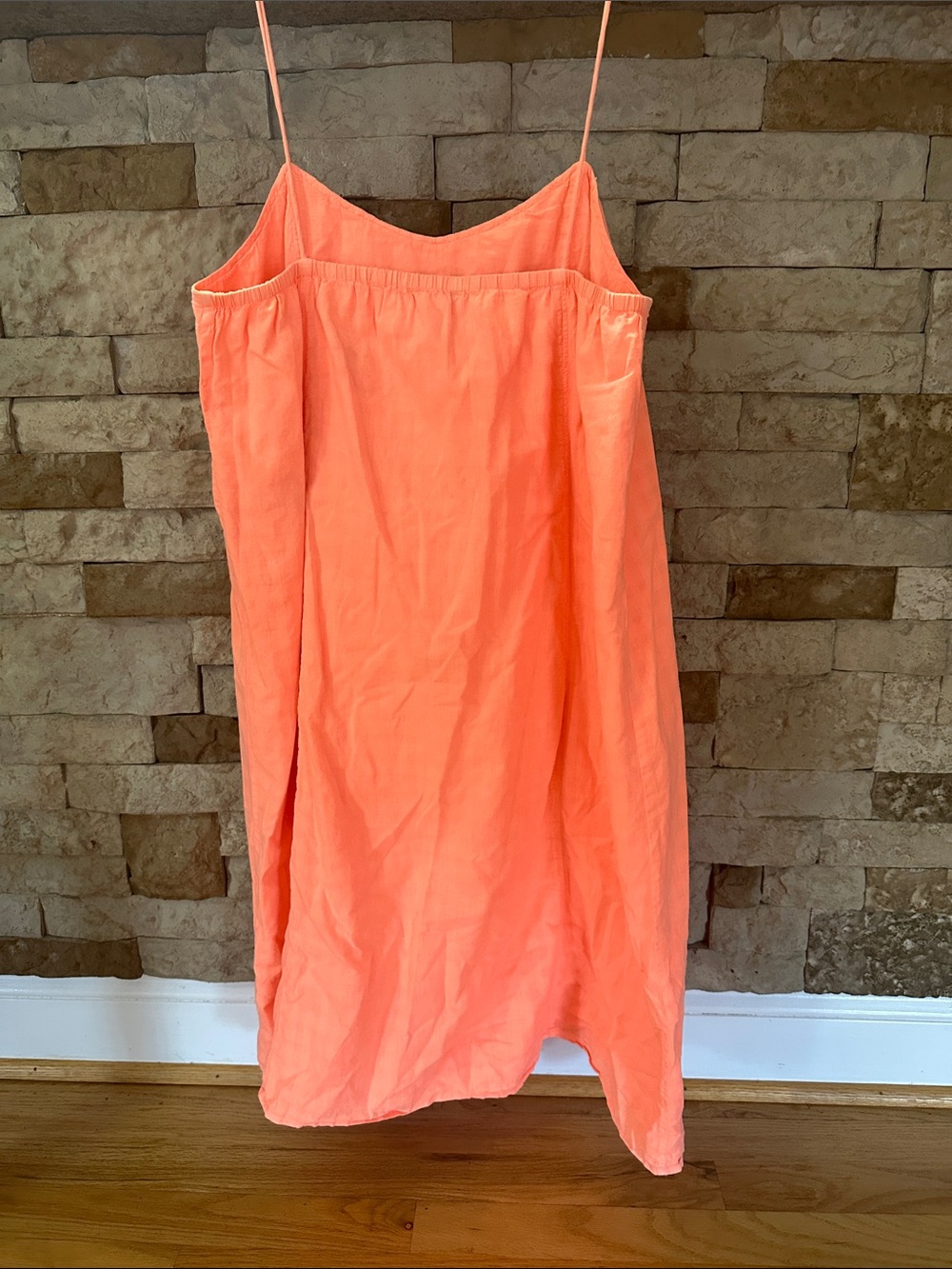 J. Crew Pleated Tux Cami Tank Top Shirt Spaghetti Strap Neon Coral Size 8